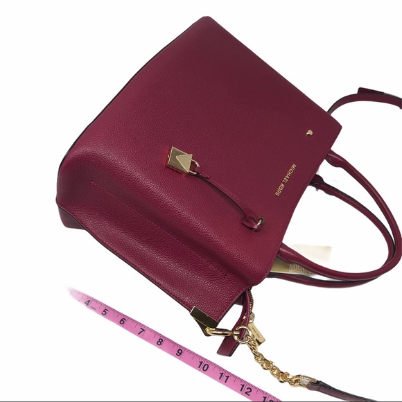 MICHAEL KORS Arielle Lg Satchel, Leather Berry NWT - Picture 13 of 15